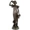 Scultura Art Nouveau dama in bronzo e marmo di Adolpho Cipriani, inizio XX secolo, Immagine 1