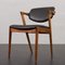 Model 42 Chair in Rosewood and Black Aniline Leather, Denmark, 1960s 1