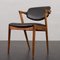 Model 42 Chair in Rosewood and Black Aniline Leather, Denmark, 1960s, Image 1