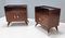 Vintage Wooden Nightstands with Crystal Top Shelves, 1950s, Set of 2, Image 3