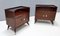 Vintage Wooden Nightstands with Crystal Top Shelves, 1950s, Set of 2, Image 4