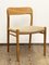 Dänische Mid-Century Modell 75 Stühle aus Eiche von Niels O. Møller für Jl Møllers Furniture Factory, 1950er, 2er Set 1
