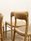 Mid-Century Danish Model 75 Chairs in Oak by Niels O. Møller for Jl Møllers Furniture Factory, 1950s, Set of 4 9