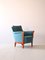 Fauteuil Vintage avec Tissu Bleu, 1960s 3