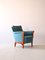Vintage Armchair with Blue Fabric, 1960s 3