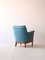 Fauteuil Vintage avec Tissu Bleu, 1960s 4