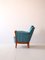 Fauteuil Vintage avec Tissu Bleu, 1960s 2