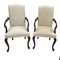 Queen Anne Upholstered Walnut Armchairs, Set of 2 1