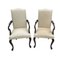 Queen Anne Upholstered Walnut Armchairs, Set of 2 4