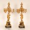 19th Century French Victorian Gilt Bronze and Black Marble Candelabras, Set of 2, Image 1
