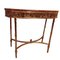 Antique Brass Console Table with Marble Top, Image 4