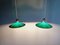 Art Deco Suspensions in Conical Green Opaline, 1930s, Set of 2, Image 14