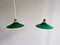 Art Deco Suspensions in Conical Green Opaline, 1930s, Set of 2 13