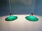 Art Deco Suspensions in Conical Green Opaline, 1930s, Set of 2 2