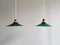Art Deco Suspensions in Conical Green Opaline, 1930s, Set of 2 4