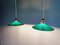 Art Deco Suspensions in Conical Green Opaline, 1930s, Set of 2 5