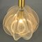 Small Round Pendant Lamp in Clear Acrylic Glass, Wire and Brass, 1970s 8