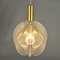 Small Round Pendant Lamp in Clear Acrylic Glass, Wire and Brass, 1970s 10