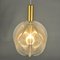 Small Round Pendant Lamp in Clear Acrylic Glass, Wire and Brass, 1970s, Image 10