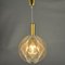Small Round Pendant Lamp in Clear Acrylic Glass, Wire and Brass, 1970s 2