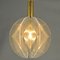 Petite Lampe à Suspension Ronde en Verre Acrylique Transparent, Fil et Laiton, 1970s 9