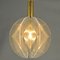 Small Round Pendant Lamp in Clear Acrylic Glass, Wire and Brass, 1970s 9