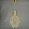 Small Round Pendant Lamp in Clear Acrylic Glass, Wire and Brass, 1970s, Image 4