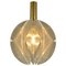 Small Round Pendant Lamp in Clear Acrylic Glass, Wire and Brass, 1970s, Image 1
