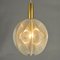 Small Round Pendant Lamp in Clear Acrylic Glass, Wire and Brass, 1970s 11