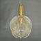 Small Round Pendant Lamp in Clear Acrylic Glass, Wire and Brass, 1970s 14