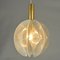 Small Round Pendant Lamp in Clear Acrylic Glass, Wire and Brass, 1970s 12