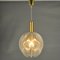 Small Round Pendant Lamp in Clear Acrylic Glass, Wire and Brass, 1970s 3