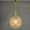Small Round Pendant Lamp in Clear Acrylic Glass, Wire and Brass, 1970s, Image 3