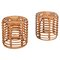 Mid-Century Italian Rattan and Bamboo Stools by Tito Agnoli, 1960s, Set of 2 1