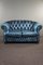 English Chesterfield Bank in Blue Leather 2