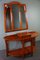 Dutch Wooden Dressing Table with Mirror, Set of 2 1