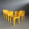 Gelbe Stühle Modell 4875 von Carlo Bartoli für Kartell, 1970er, 5 . Set 1
