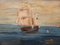 French Artist, Naval Battle, 1800s, Oil on Board, Framed 6