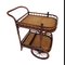 Vintage Wood and Rattan Drinks Trolley from Hanbel 2