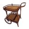 Vintage Wood and Rattan Drinks Trolley from Hanbel, Image 4