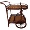 Vintage Wood and Rattan Drinks Trolley from Hanbel, Image 1