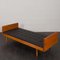 Sofá cama danés de teca y cuero negro de Horsens Mobelfabrik, años 60, Imagen 8