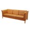 Danish Orange Leather Sofa, 1970s 1