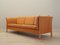 Danish Orange Leather Sofa, 1970s 4