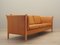 Danish Orange Leather Sofa, 1970s 6