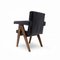 Scrivania con struttura in teak e pelle e sedia da comitato Pj Si 30 A attribuita a Pierre Jeanneret Chandigarh, India, anni '60, set di 2, Immagine 13