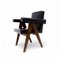 Escritorio de teca y estructura de cuero y silla de comité modelo Pj Si 30 A atribuida a Pierre Jeanneret Chandigarh, India, años 60. Juego de 2, Imagen 12