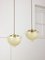 Mid-Century Italian Brass and Glass Pendant Lamps, Set of 2 1