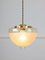 Lampade a sospensione Mid-Century in ottone e vetro, Italia, set di 2, Immagine 3