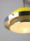 Lámpara colgante italiana era espacial de metal en amarillo y cromo, años 70, Imagen 3